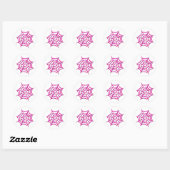 Sticker Rond Toile d'araignée rose mignonne (Feuille)
