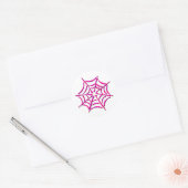 Sticker Rond Toile d'araignée rose mignonne (Enveloppe)