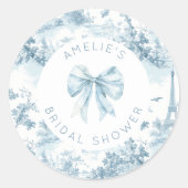 Sticker Rond Toile de Jouy douche de mariée romantique français (Devant)