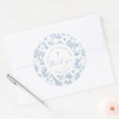 Sticker Rond Toile de Jouy Safari Boy Baptism Thank you (Enveloppe)