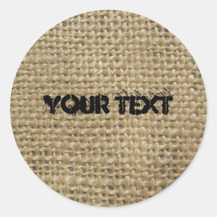 Sticker Rond Toile de jute