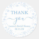 Sticker Rond Toile Florale Baby Shower (Devant)