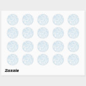 Sticker Rond Toile Shabby Bleu (Feuille)
