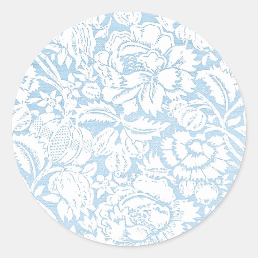Sticker Rond Toile Shabby Bleu (Devant)