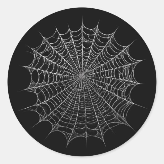 Sticker Rond Toiles d'araignées Halloween (Devant)