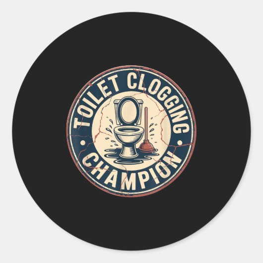 Sticker Rond Toilet Clogging Chamon (Devant)