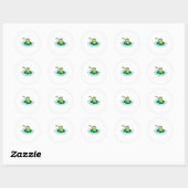 Sticker Rond Toilette de grenouille (Feuille)