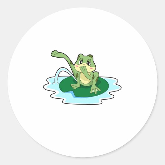 Sticker Rond Toilette de grenouille (Devant)