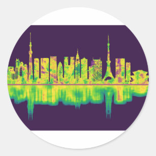 Sticker Rond Tokyo Japan Skyline