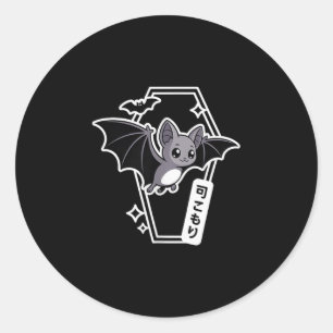 Sticker Rond Tokyo Kawaii Bat - Déplaisant Cute Coffin Pastel G