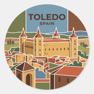 Sticker Rond Toledo Alcázar Espagne