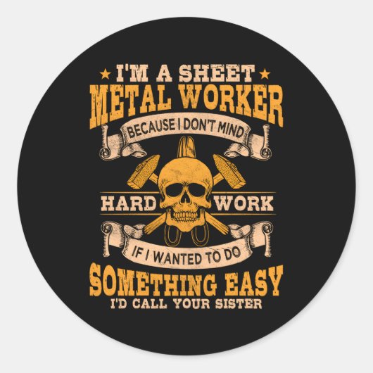 Sticker Rond Tôlerie Sur Le Dos De (Devant)