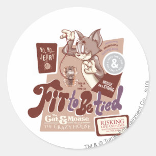 Sticker Rond Tom and Jerry Fit To Be Tied