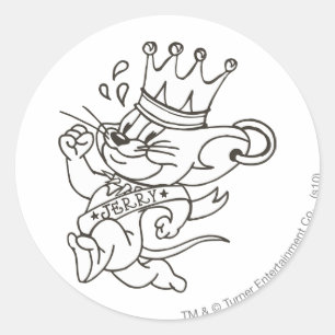 Sticker Rond Tom and Jerry King Jerry