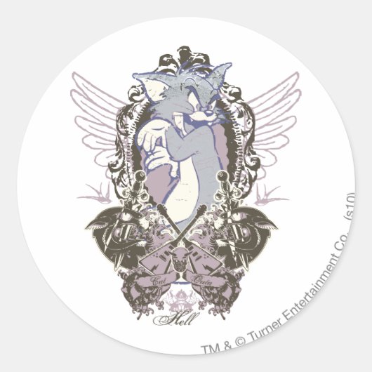 Sticker Rond Tom Cat Outa Hell (Devant)