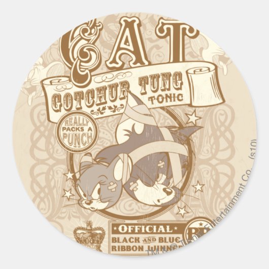 Sticker Rond Tom Chat Gotchur Tung Tonique (Devant)