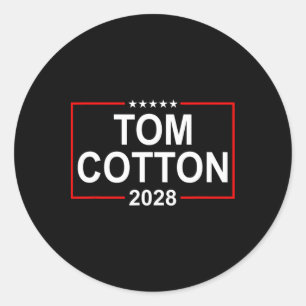Sticker Rond Tom Cotton Élection Présidentielle 2028 Drapeau Ét