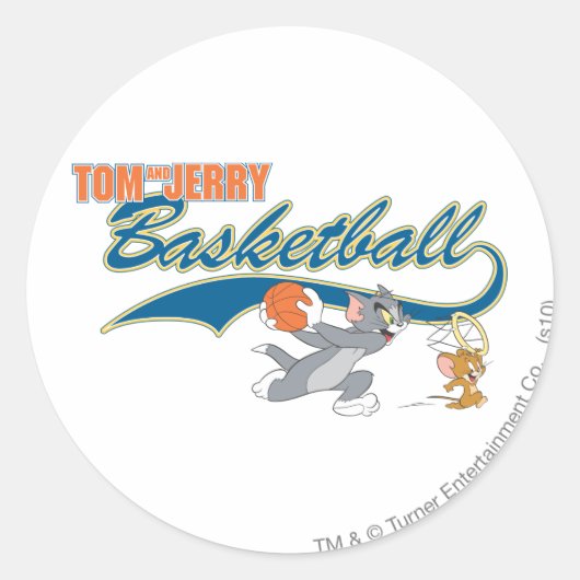 Sticker Rond Tom et Jerry Basketball 5 (Devant)