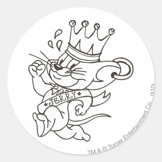 Sticker Rond Tom et Jerry King Jerry (Devant)