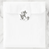 Sticker Rond Tom Et Jerry Manipulent (Sac)