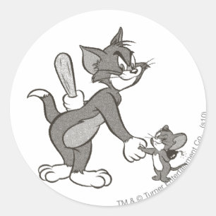 Sticker Rond Tom Et Jerry Manipulent