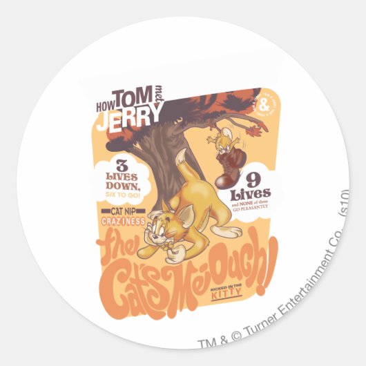 Sticker Rond Tom et Jerry The Cats Me-Ouch (Devant)