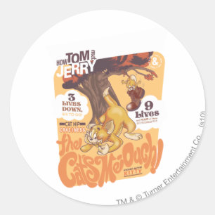 Sticker Rond Tom et Jerry The Cats Me-Ouch