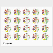Sticker Rond Tomates Asparagus Beets Aquarelle Légumes (Feuille)