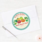 Sticker Rond Tomates basilic sauce tomate maison en conserve (Enveloppe)