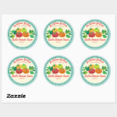 Sticker Rond Tomates basilic sauce tomate maison en conserve (Feuille)