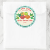 Sticker Rond Tomates basilic sauce tomate maison en conserve (Sac)