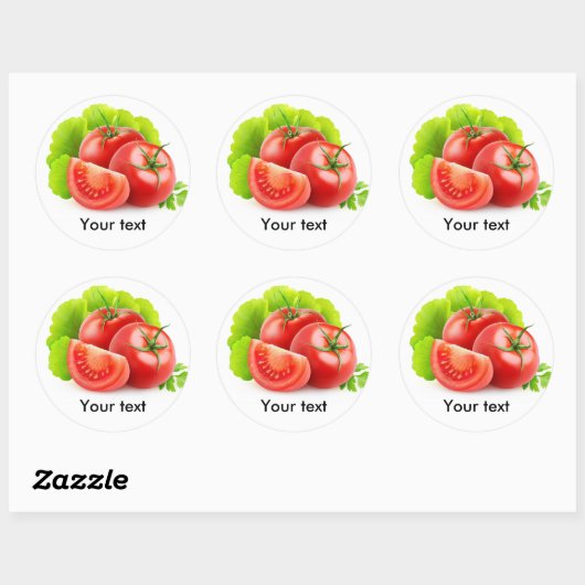 Sticker Rond Tomates et laitue (Feuille)