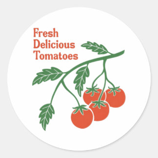 Sticker Rond Tomates fraîches délicieuses Jardin Légume Été