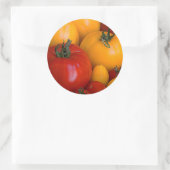 Sticker Rond Tomates rouges, tomates jaunes (Sac)