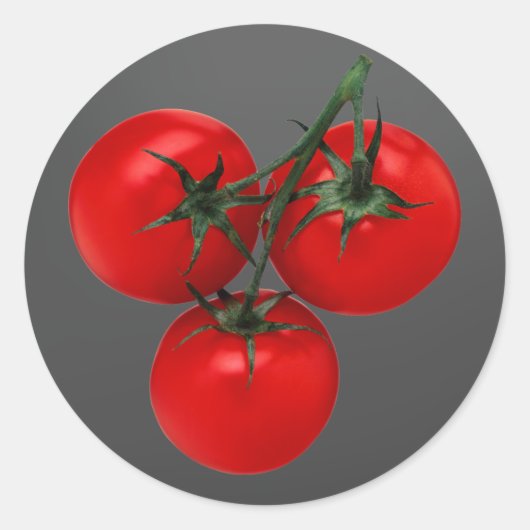 Sticker Rond Tomates sur une vigne (Devant)