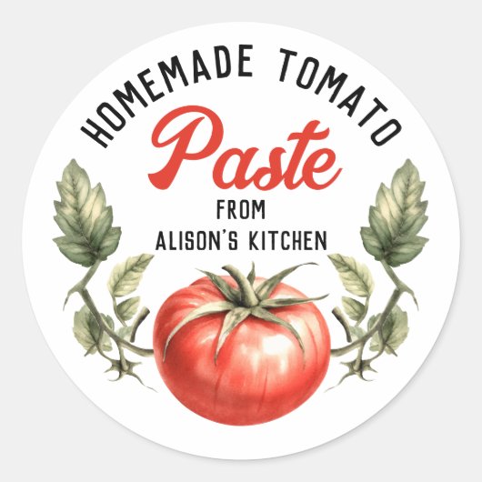 Sticker Rond Tomato Paste personnalisé style vintage censure (Devant)