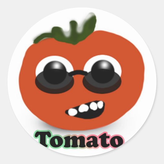 Sticker Rond Tomato with sunglasses (Devant)