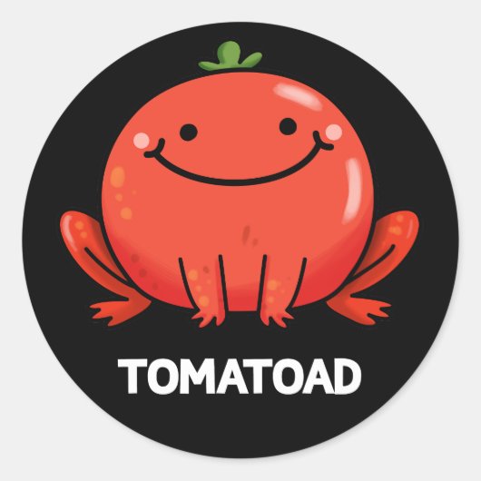 Sticker Rond Tomatoad Funny Tomato Toad Pun Dark BG (Devant)