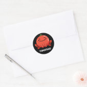 Sticker Rond Tomatoad Funny Tomato Toad Pun Dark BG (Enveloppe)