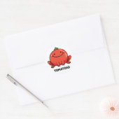Sticker Rond Tomatoad Funny Tomato Toc Pun (Enveloppe)