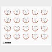 Sticker Rond Tombe en amour Baby shower Citrouille blanc (Feuille)