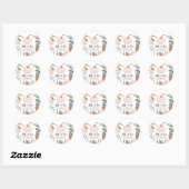 Sticker Rond Tombe en amour Citrouille rose Baby shower d'autom (Feuille)