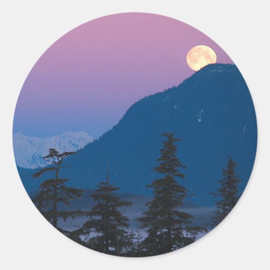 Sticker Rond Tombe nocturne en Alaska (Devant)