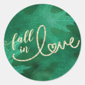 Sticker Rond Tomber amoureux de l'automne | Emerald Green et Go (Devant)