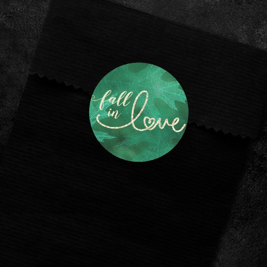 Sticker Rond Tomber amoureux de l'automne | Emerald Green et Go