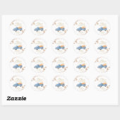 Sticker Rond Tomber dans l'amour Citrouille Baby shower d'autom (Feuille)