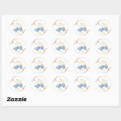 Sticker Rond Tomber dans l'amour Citrouille Baby shower d'autom (Feuille)