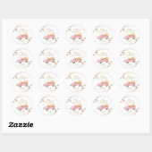 Sticker Rond Tomber dans l'amour Citrouille Baby shower d'autom (Feuille)