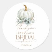 Sticker Rond Tomber dans l'amour Citrouille Floral Fête des mar (Devant)