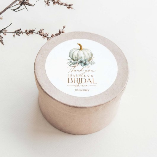 Sticker Rond Tomber dans l'amour Citrouille Floral Fête des mar